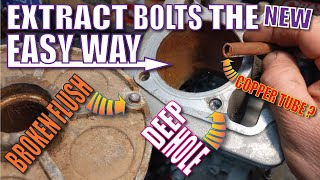 Extract Broken bolts from deep hole NEW easy WAY [upl. by Severin]