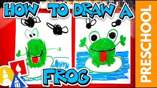 Drawing A Frog amp Flies With Shapes  Preschool [upl. by Nagard]