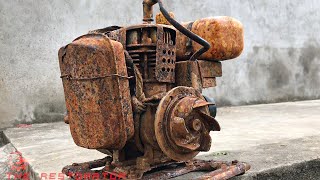 Restoration Gasoline Pump Water Antique  Restore Engine Pump 2 Stroke [upl. by Laeno409]