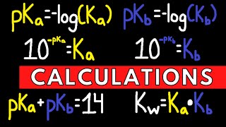 pKa pKb Ka and Kb Calculations Acids and Bases Chemistry Practice Problems [upl. by Finley]