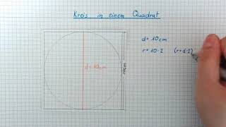 Flächenberechnung Kreis im Quadrat [upl. by Cheryl]