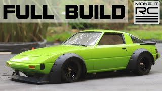 Widebody Mazda RX7 124 Scale RC Model Car Custom Build [upl. by Ardnuassac]