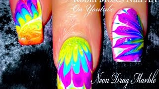 No Water Needed  Rainbow Diva DIY Drag Marble nail art Tutorial [upl. by Birch]