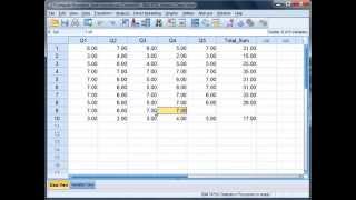 Add Variables together in SPSS using the Compute Procedure Using the Sum Function  Part 1 [upl. by Davilman434]