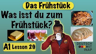 A1 German lesson 29  Essen und Trinken  das Frühstück  Breakfast  Vocabulary [upl. by Madison]