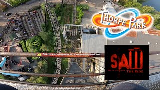 Saw The Ride  Thorpe Park  Oktoberfest  4K [upl. by Washburn]