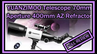 YUANZIMOO Astronomical Telescope CF40070 70mm Aperture 400mm with Smartphone Adapter FULL REVIEW [upl. by Goulder841]