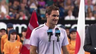 Belinda Bencic and Roger Federer winners speech Final  Mastercard Hopman Cup 2018 [upl. by Camille900]