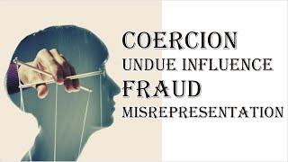 Coercion Undue Influence Fraud Misrepresentation  Indian Contract Act 1872  Law Guru [upl. by Emelina]