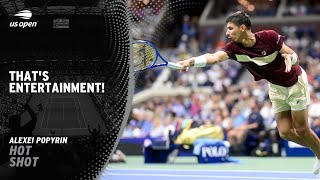 Incredible Point Between Alexei Popyrin and Novak Djokovic  2024 US Open [upl. by Retla]