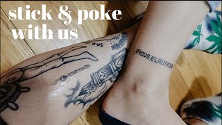 Giving ourselves stick amp poke tattoos [upl. by Klarika]