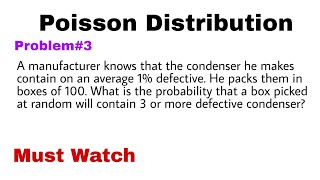 4 Poisson Distribution  Concept and Problem3 [upl. by Nelhsa408]