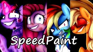 SpeedPaint Mane 6 Creepy mlp [upl. by Akemrej]