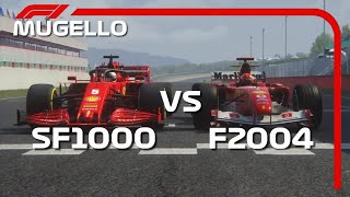 F1 2020 Ferrari vs 2004 Ferrari  MUGELLO [upl. by Templia]