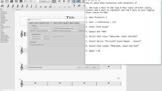 How to setup MIDI Connection with MuseScore 3 [upl. by Lilak171]