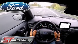 2019 Ford Focus STline 15 EcoBlue 120 PS POV Testdrive AUTOBAHN acceleration amp speed [upl. by Messere61]