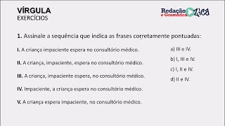 COMO USAR A VÍRGULA RESOLUÇÃO DE EXERCÍCIOS  Profa Pamba [upl. by Haikan]