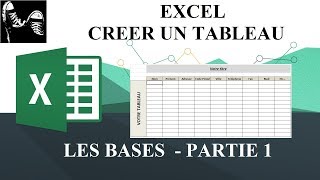 EXCEL  DEBUTANT  CRÉER UN TABLEAU  LES BASES  PARTIE 1 [upl. by Rehpotsirc331]