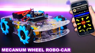 Arduino Mecanum Wheel Robot Car  All Direction Smartphone Controlled [upl. by Anayhd115]