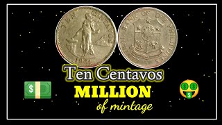 Ten Centavos 1964 Coin HALAGAVALUE Alamin Million Mintage OLD COINS [upl. by Ewnihc]