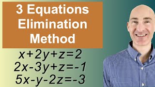 Solving Systems of 3 Equations Elimination [upl. by Eenram]