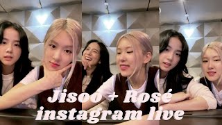 FULL ENG SUB 12232020 BLACKPINK Jisoo Instagram Live with Rosé ChaeSoo Instagram Live [upl. by Nivel]