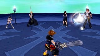 Kingdom Hearts 2 Cloud Squall Tifa Yuffie Boss Fight PS3 1080p [upl. by Nnylatsyrc]