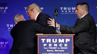 Donald Trump rushed off stage during rally in Nevada [upl. by Ahsatsana598]