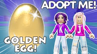 WE HATCHED A GOLDEN EGG ON ADOPT ME  ROBLOX [upl. by Donela669]