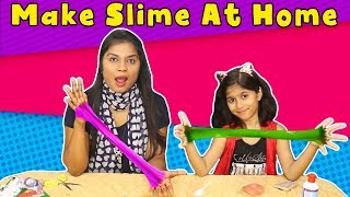 How to Make Easy Slime At Home  Kids Making Slime At Home Only Two Ingredients [upl. by Ezana]