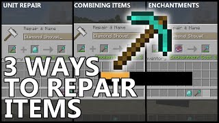 3 Ways To Repair Items In Minecraft [upl. by Eidas]