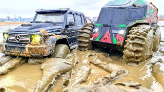 6 RC CARS EXTREME ADVENTURES – MUD Sand Water – Sherp Mercedes G63 [upl. by Dedie]