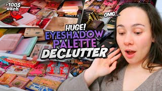 500 EYESHADOW PALETTE DECLUTTER 2024 [upl. by Alvis907]