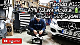 Mercedes W205 C180  Batterie wechseln 🔋  AGM  Start Stop System  Anleitung  Change Battery [upl. by Taam804]