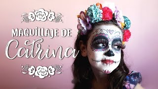 Maquillaje de CATRINA FÁCIL Y BONITO para niñas [upl. by Isaacs]