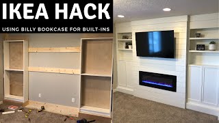 IKEA Billy Bookcase Hack  DIY BuiltIn Shelves [upl. by Anelyak976]