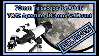 OYS Telescope 70AZ 70mm Aperture 400mm AZ Mount 20x 44x Phone Mount Full Review and Instructions [upl. by Hosea]