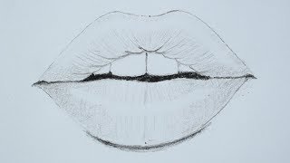 How to draw lips using pencil for beginners [upl. by Airlee164]