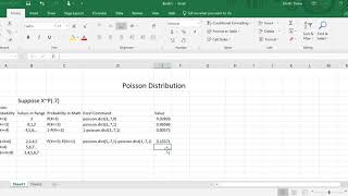 Excel Poisson Distribution [upl. by Nosnor]