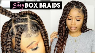 EASY SUMMER BOX BRAIDS beginner friendly [upl. by Maisey]