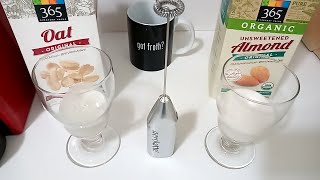 Oat Milk vs Almond Milk part 2 Frothing Test [upl. by Ttocserp]