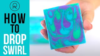 How to Do a Basic Drop Swirl in Cold Process Soap  Royalty Soaps [upl. by Ahsonek270]