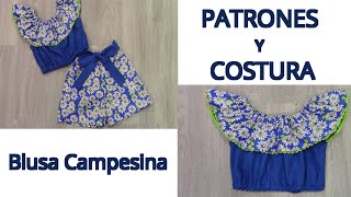 181 Como hacer Blusa Campesina  Patrones y Costura [upl. by Anot]