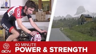 Power amp Strength Training 40 Minute Indoor Cycling Workout – Passo Giau [upl. by Donadee]