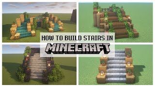 How To Build Stairs in Minecraft  6 Designs Easy Minecraft Build Tutorial [upl. by Leiad]