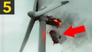 Top 5 Wind Turbine FAILS amp Mishaps [upl. by Nauqit]