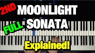 HOW TO PLAY  BEETHOVEN  MOONLIGHT SONATA  2ND MOVEMENT PIANO TUTORIAL LESSON COMPLETE [upl. by Atekihc]