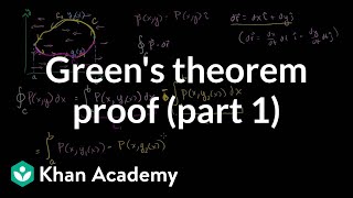 Greens theorem proof part 1  Multivariable Calculus  Khan Academy [upl. by Ahsem]