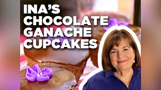 Ina Gartens Chocolate Ganache Cupcakes  Barefoot Contessa  Food Network [upl. by Epoillac]