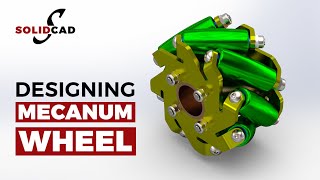 Mecanum Wheel Designing in SolidWorks  SolidWorks Tutorial  SolidCad [upl. by Skyler17]